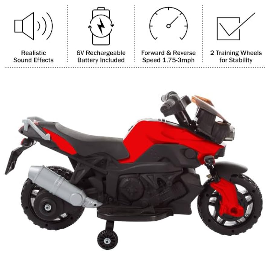Amazon.com: Kids Motorcycle - Electric Ride-On with Training
